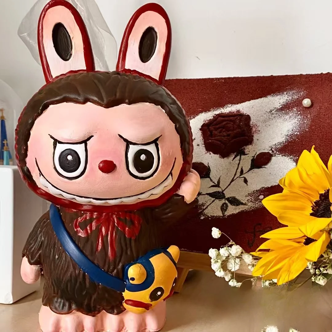 【爆款热销】22cm大号拉布布石膏娃娃diy彩绘涂鸦儿童礼物摆件