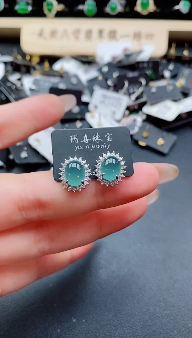 银S925镶嵌戒指翡翠1