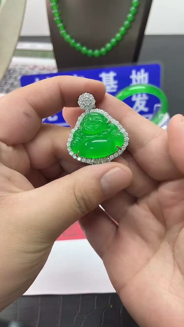 颈饰14K金镶嵌翡翠166佛公