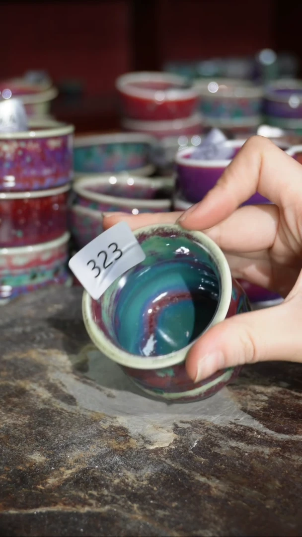 摆件陶精品窑变钧瓷茶器