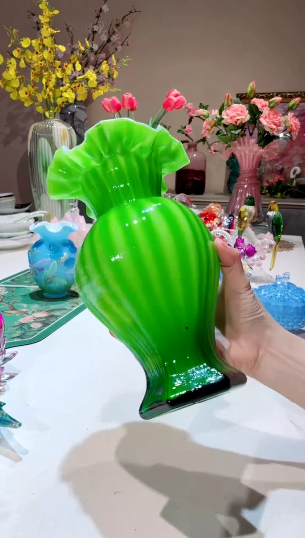 【闪购商品】琉璃手工艺品西瓜芬顿花瓶 微瑕