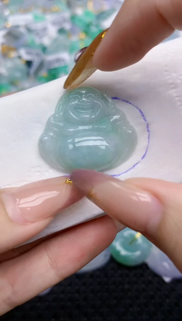 翡翠未镶嵌颈饰   天然翡翠A货  百元以上9米证书费自理