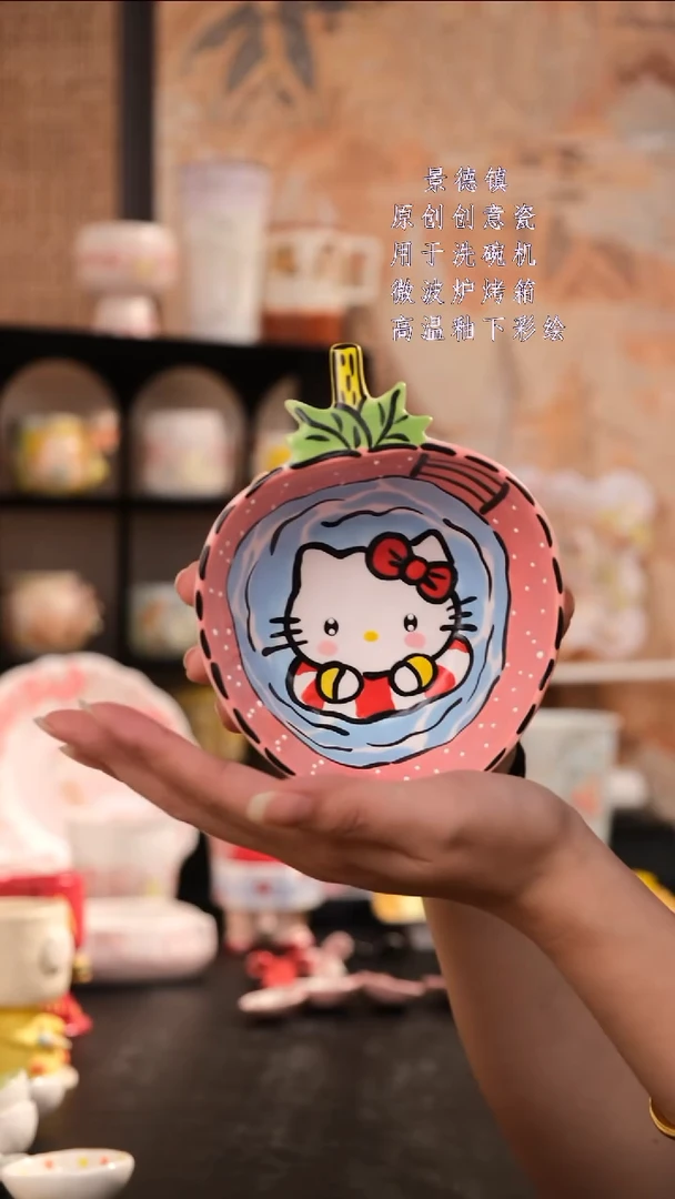 摆件景德镇手工手绘设计师款