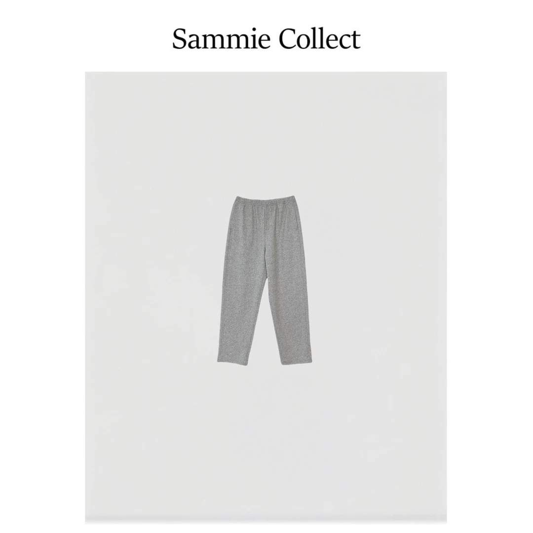 冬季爆款休闲时尚锥形羊毛卫裤女士极简高级松紧腰显瘦长裤DB1635