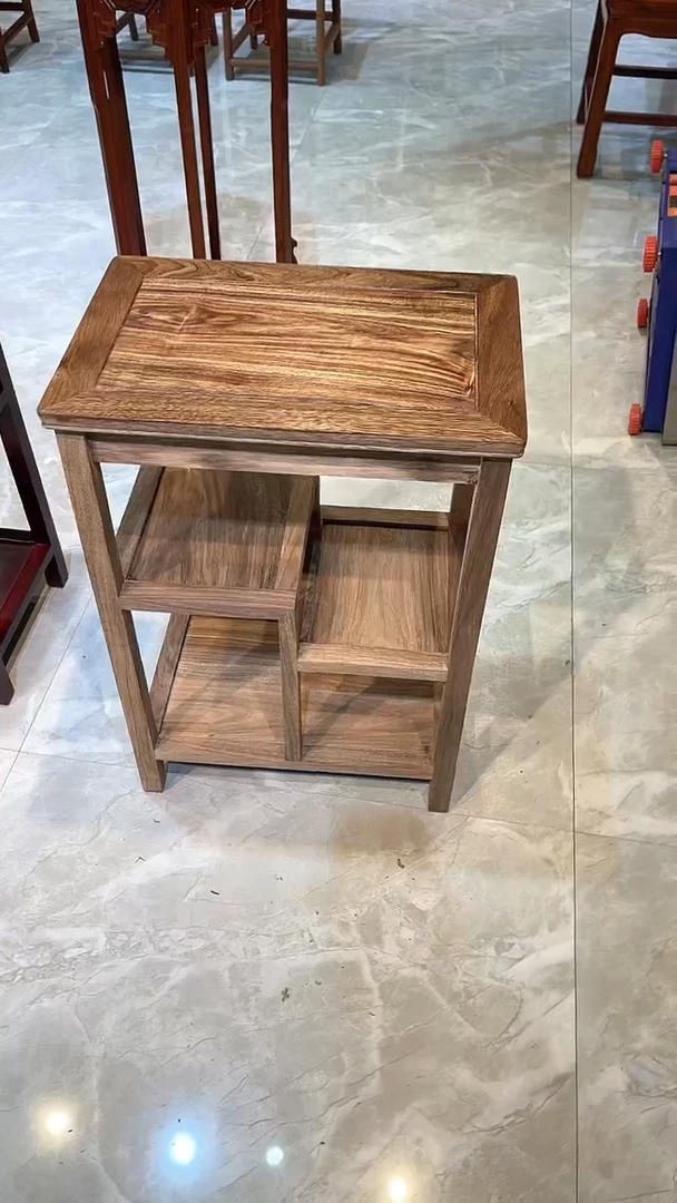 黑酸枝木类成套家具原木色置物架45*30*65