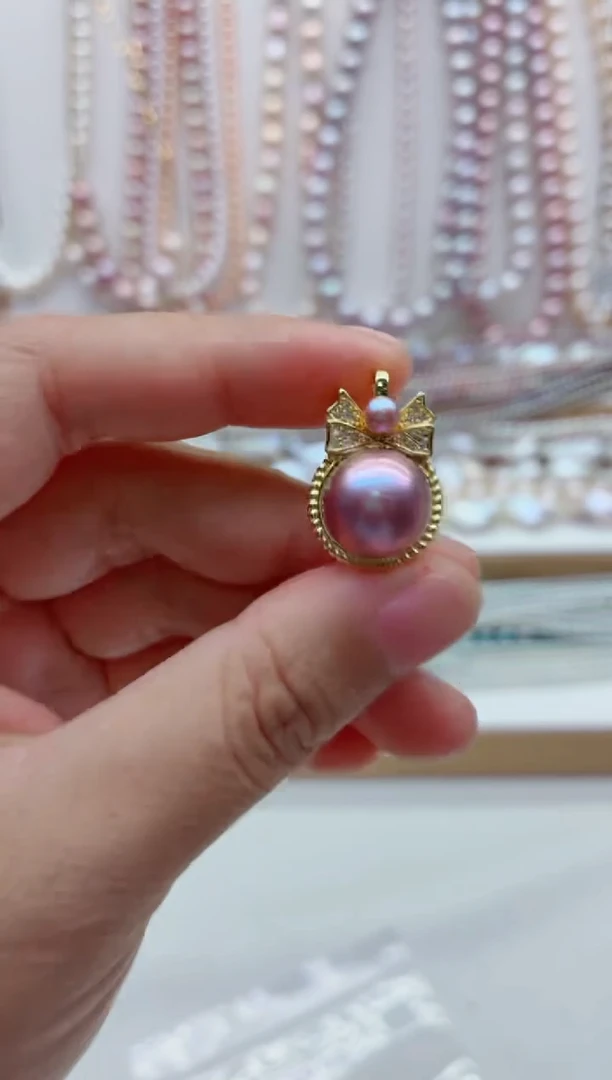 合金拼合珍珠（马贝珠）吊坠(不含链)非无暇