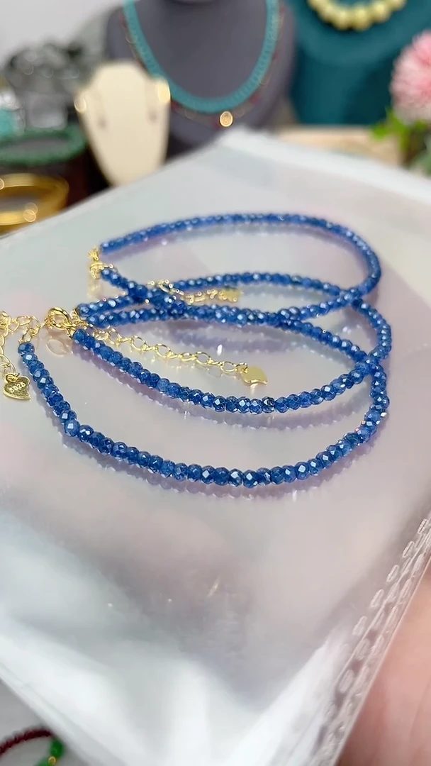 【闪购商品】蓝宝石手链银S925镶嵌新款45