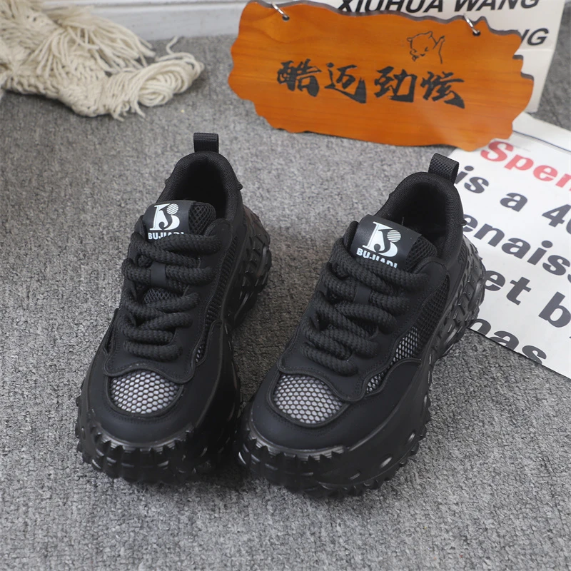 潮牌男鞋新款夏季网面厚底潮鞋透气舒适休闲鞋软底时尚韩版老爹鞋