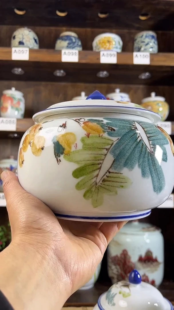 【闪购商品】纯手工手绘芭蕉硕果储物罐