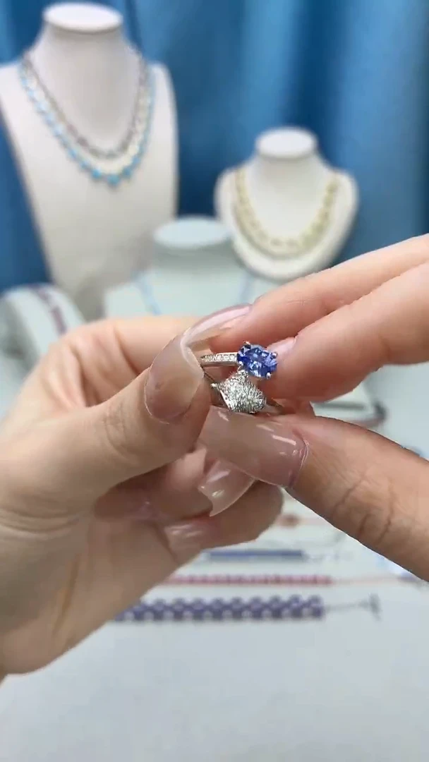 银S925镶嵌戒指坦桑石216BJ1209产品一个（多样性）