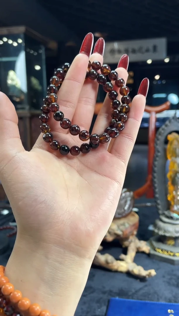 琥珀颈饰未镶嵌缅甸琥珀紫罗兰手串多样性发其一