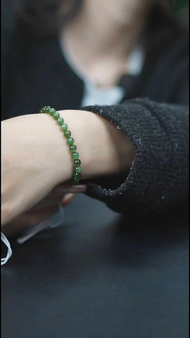 未镶嵌手串和田玉HD40098碧玉猫眼手串
