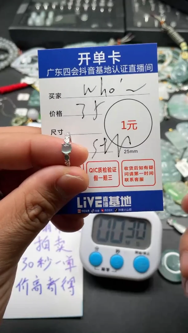 【闪购商品】翡翠颈饰银S925镶嵌戒指