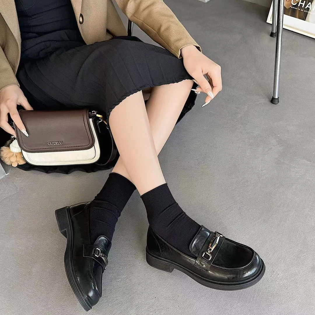 【牛皮乐福鞋/数字/简约乐福鞋】秋纱2025新品百搭时尚乐福鞋