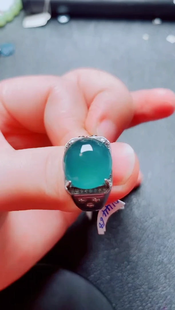 银S925镶嵌戒指翡翠111