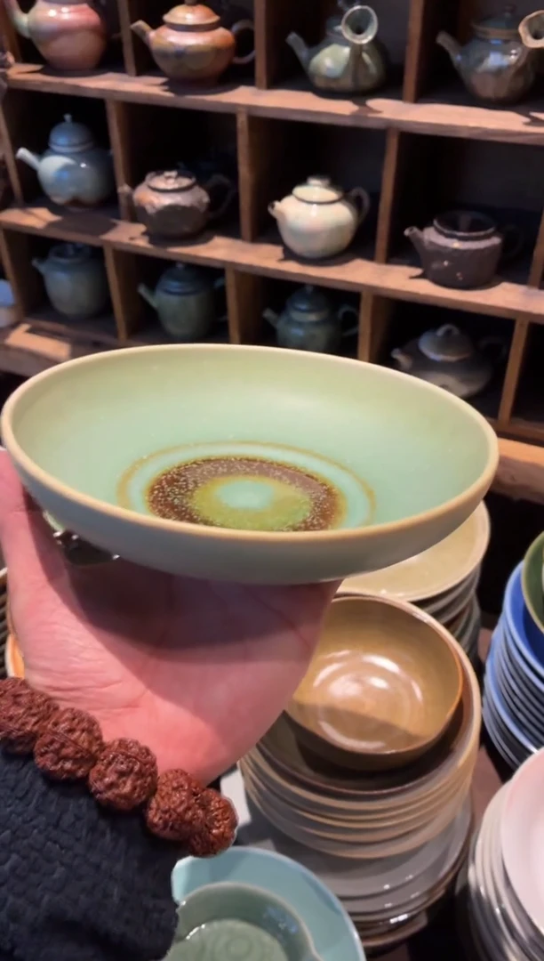瓷片8寸苏打绿葫芦盘（福利款）