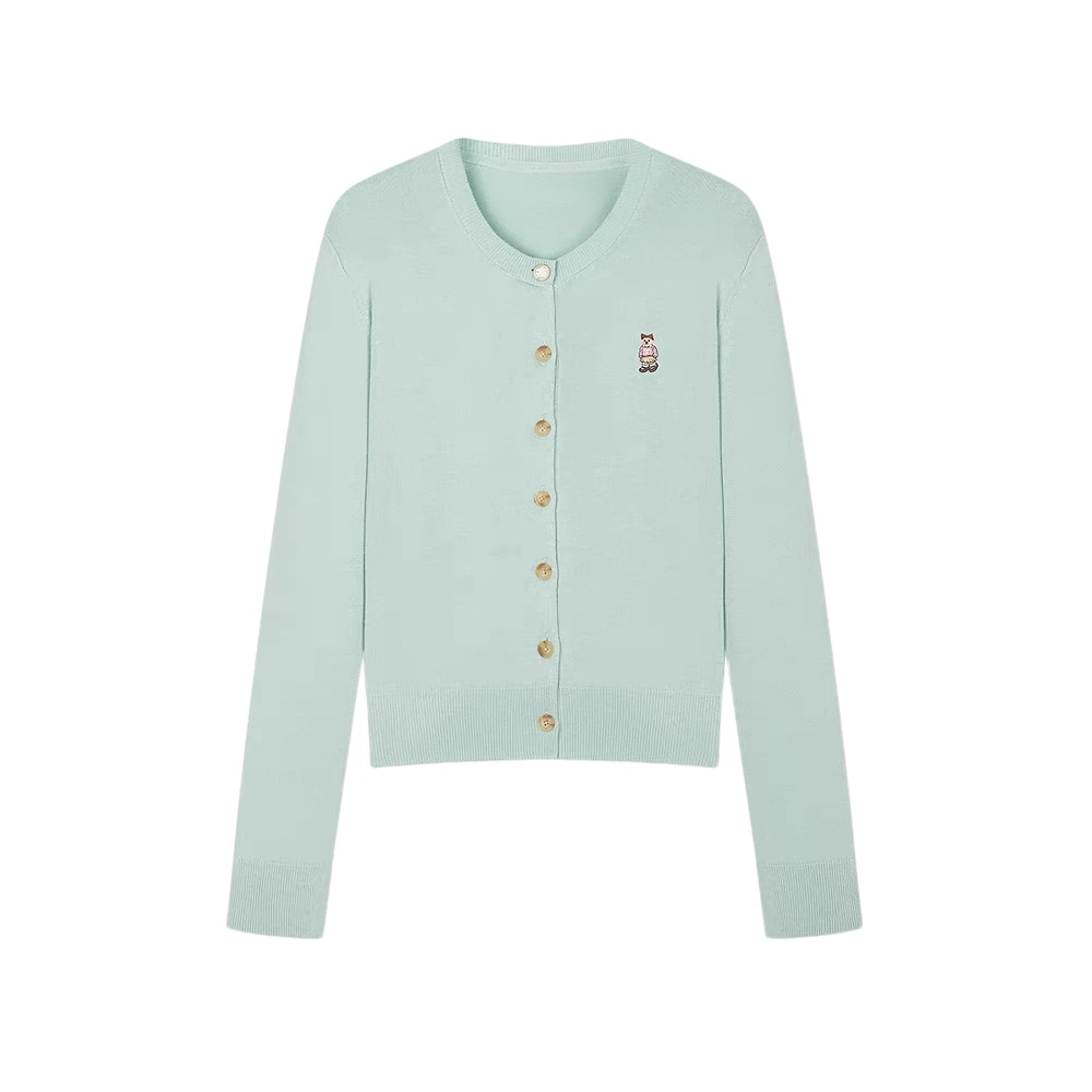 【BILU VTG】TW全对薄荷绿小熊针织BL2025551