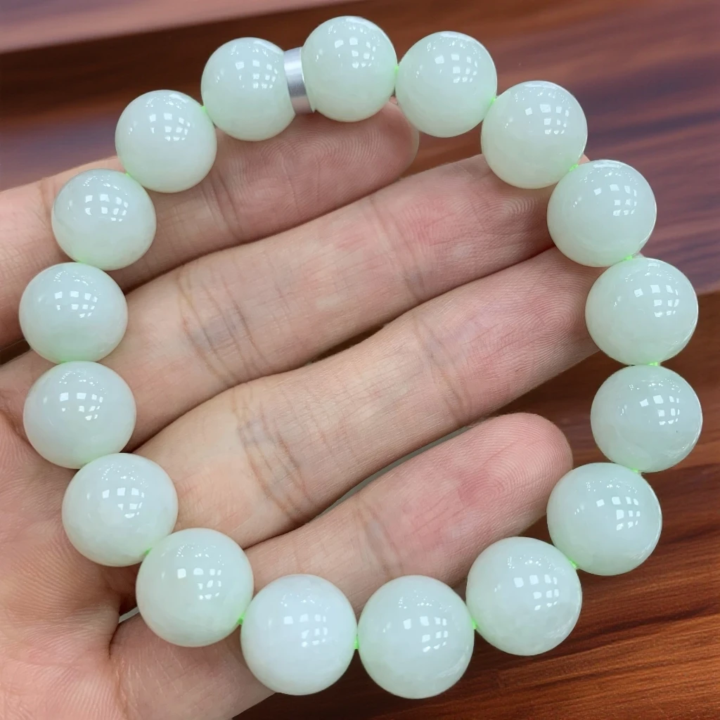 八七珠宝翡翠CM冰圆珠手串 多样性发一件 天然A货翡翠