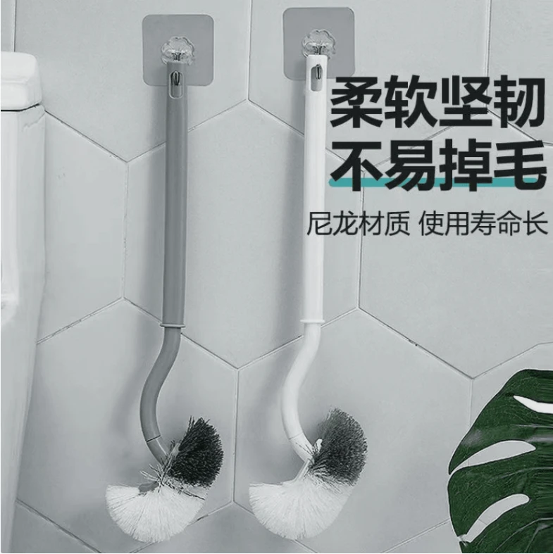 包邮2个家用长柄卫生间刷子马桶刷翘头多功能双面软毛日式