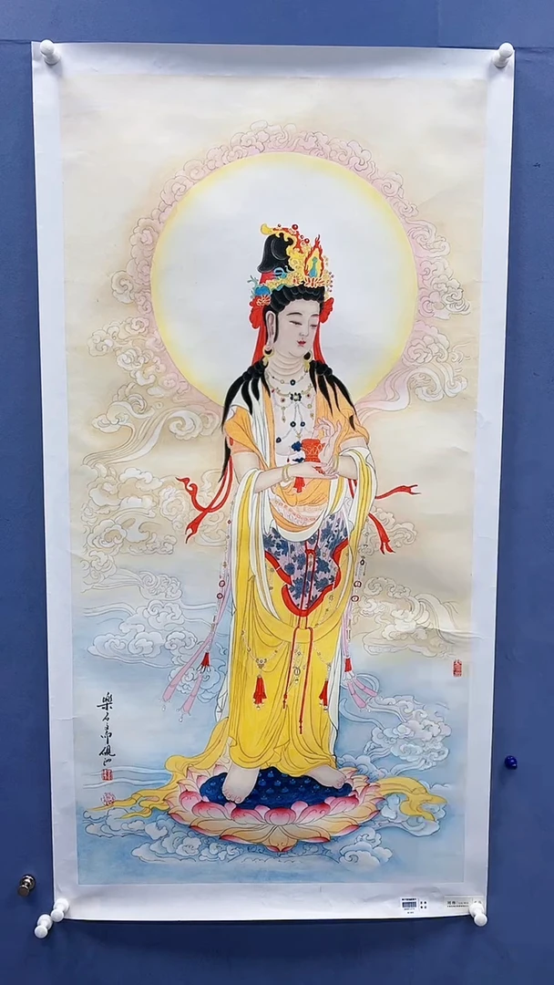 【闪购商品】绘画刘伟绘画8平尺金/红袍观音人物