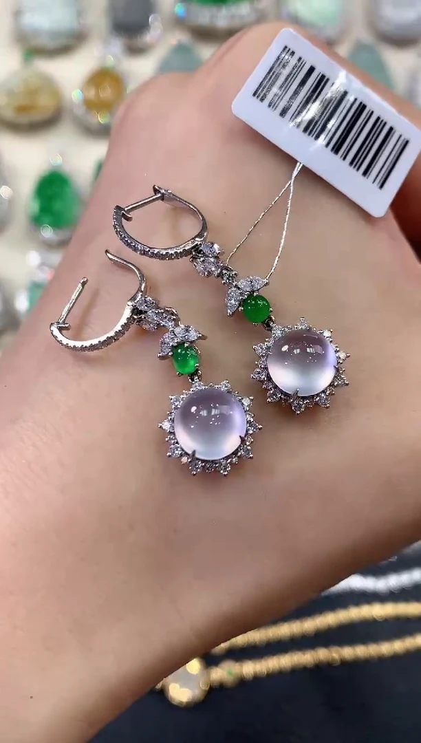 【闪购商品】翡翠耳饰18K金镶嵌D120  