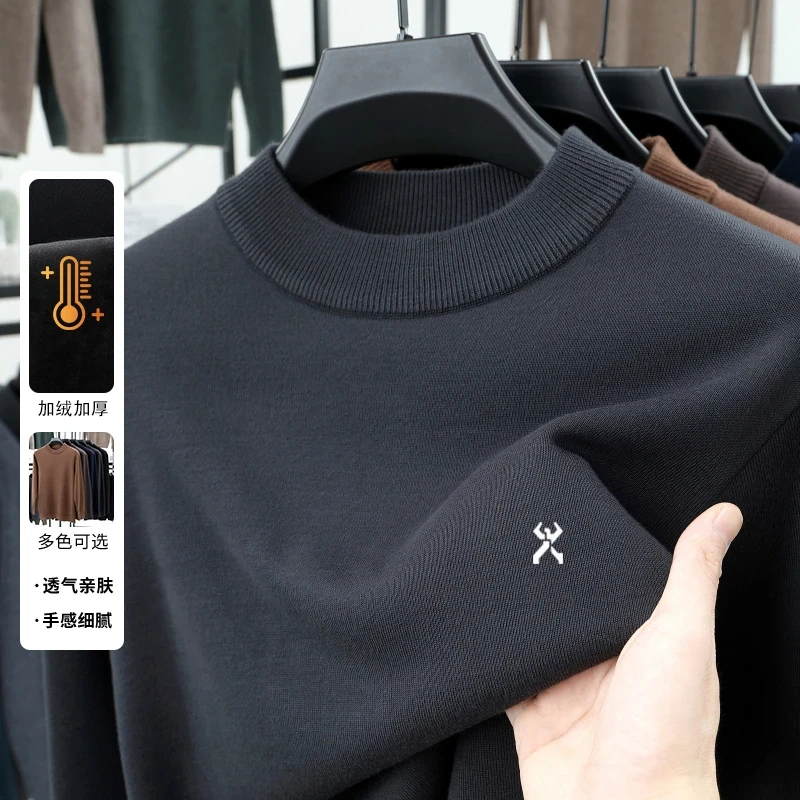 劲霸世家2025冬季新款男士100%羊毛圆领长袖时尚休闲百搭针织衫潮