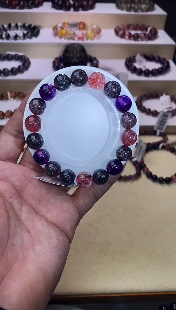 【闪购商品】水晶手链未镶嵌黑加仑超七单圈11m+