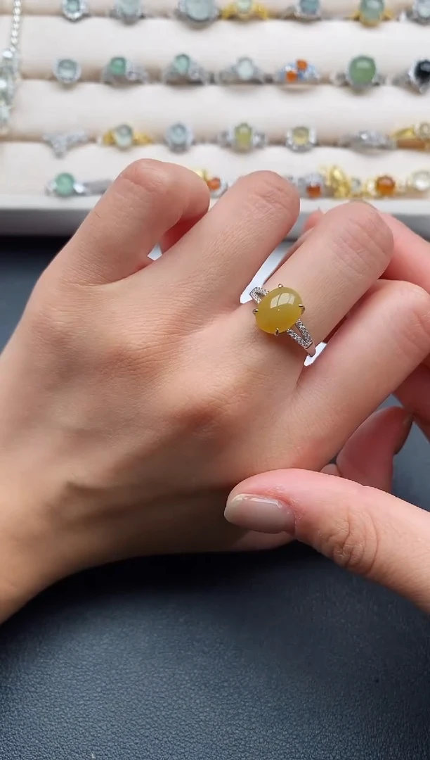 银S925镶嵌戒指翡翠22222222+10