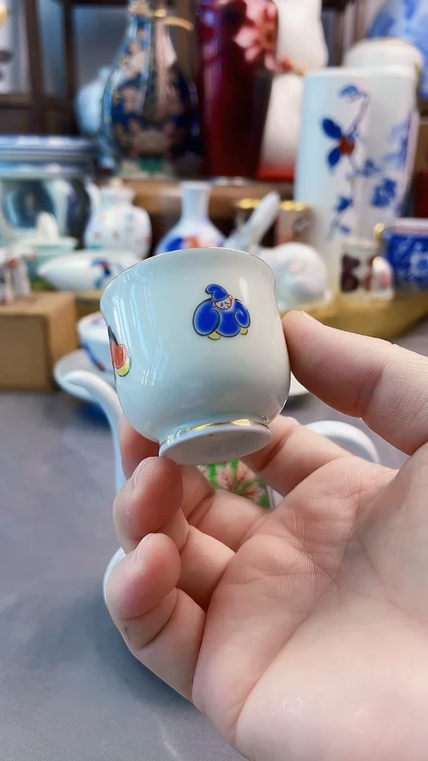 瓷片深川制六歌仙杯