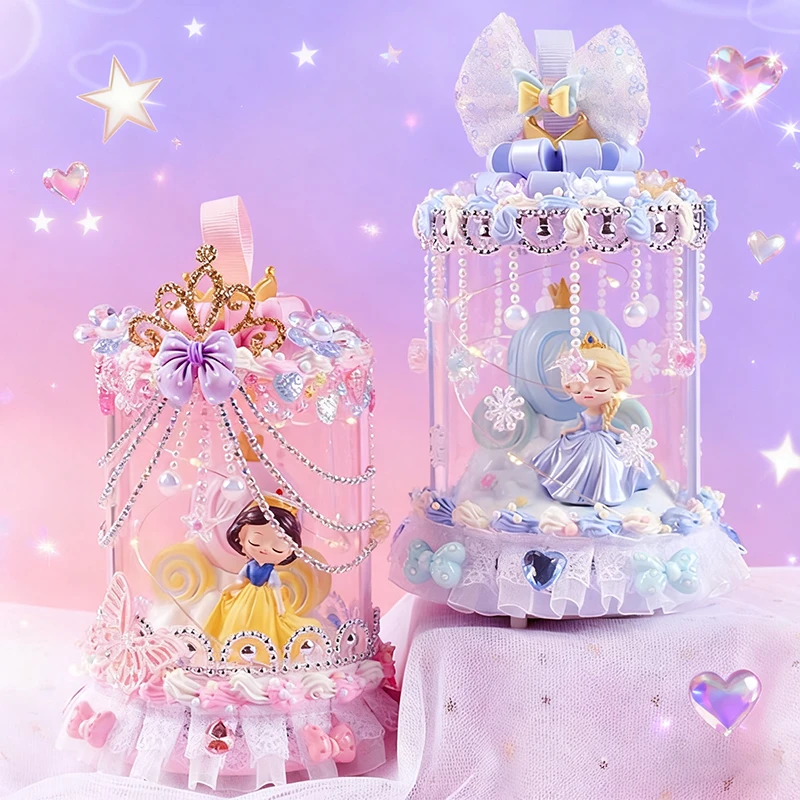 儿童手工diy童话音乐灯冰雪公主夜灯女孩礼物益智玩具制作材料包