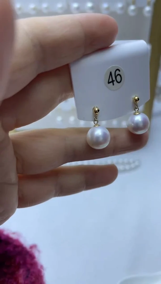 18K金镶嵌耳饰淡水珍珠46