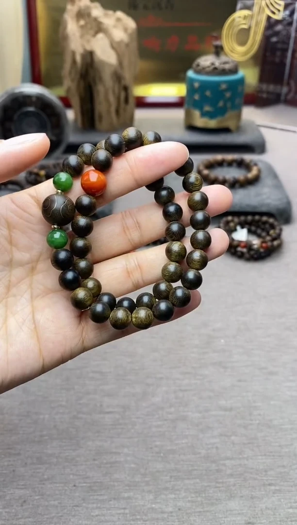 【闪购商品】沉香手串芽庄黄棋楠沉水老料0.8＋祥云1.2设计