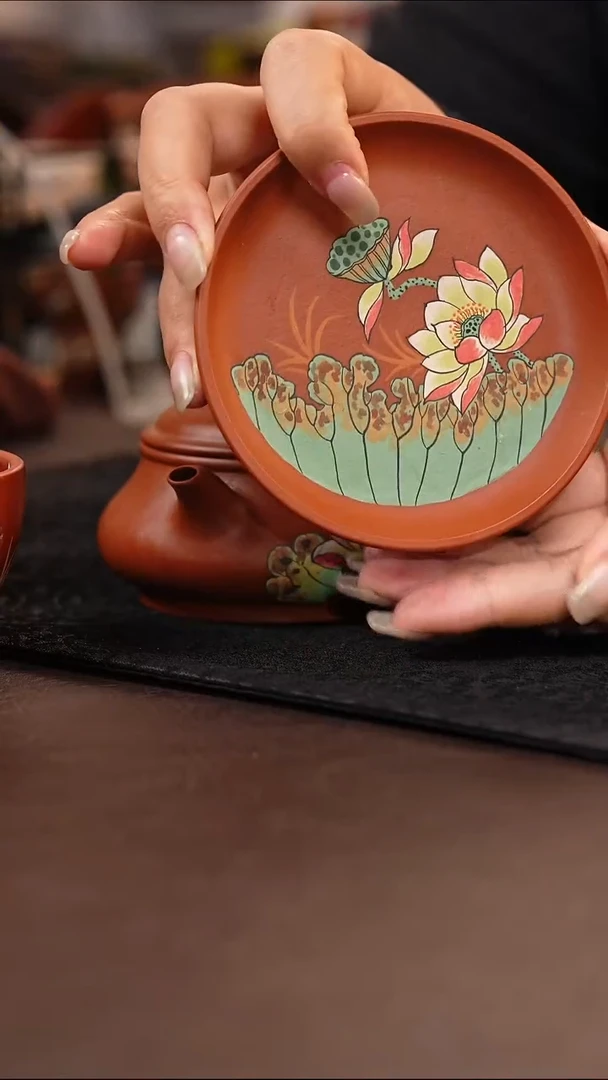 茶杯紫砂朱泥壶承