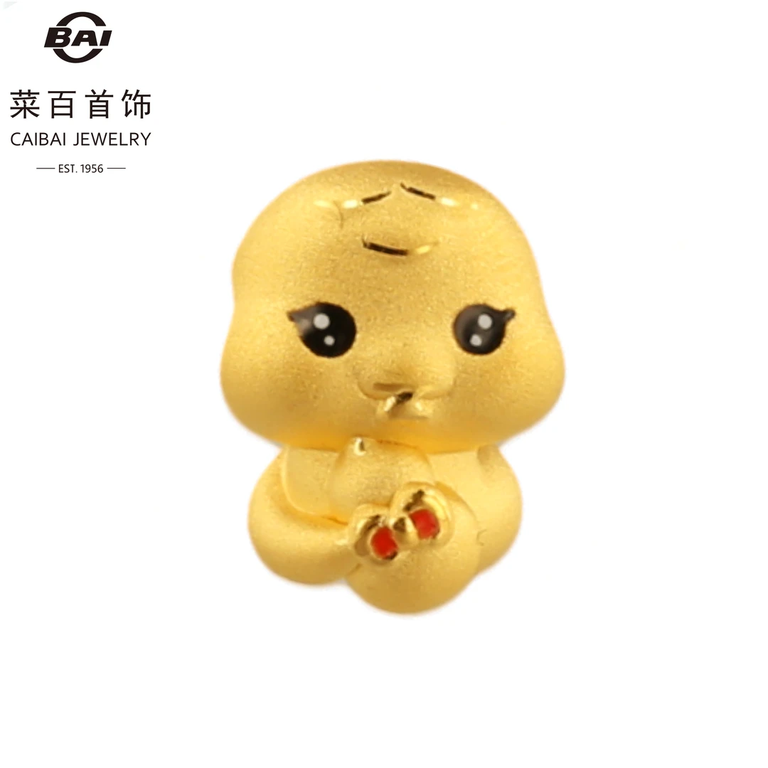 CBAI/菜百XD足金饰品 足金990 抱葫芦抱抱蛇