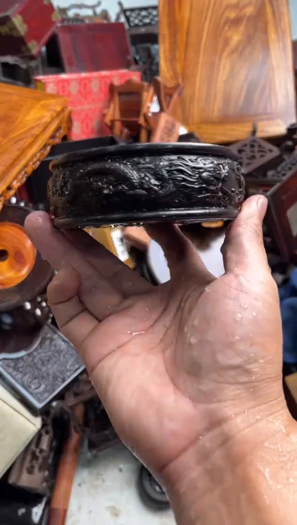 木69黑檀木二龙戏珠