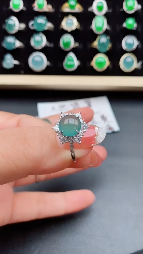 【闪购商品】翡翠戒指银S925镶嵌50800