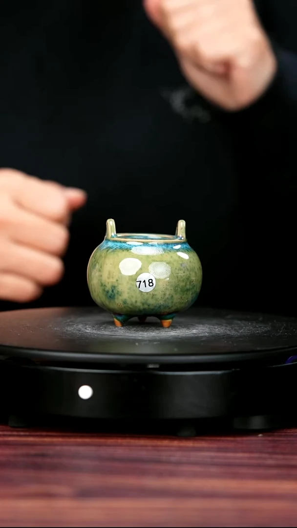 摆件瓷718#李盼龙一级品原矿钧瓷香炉