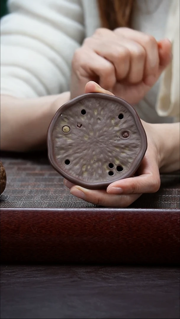 【闪购商品】紫砂杯垫张月紫泥《双层荷叶杯垫》