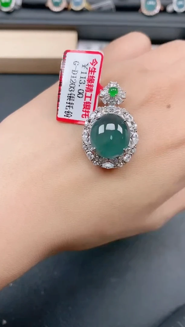 银S925镶嵌戒指翡翠1111