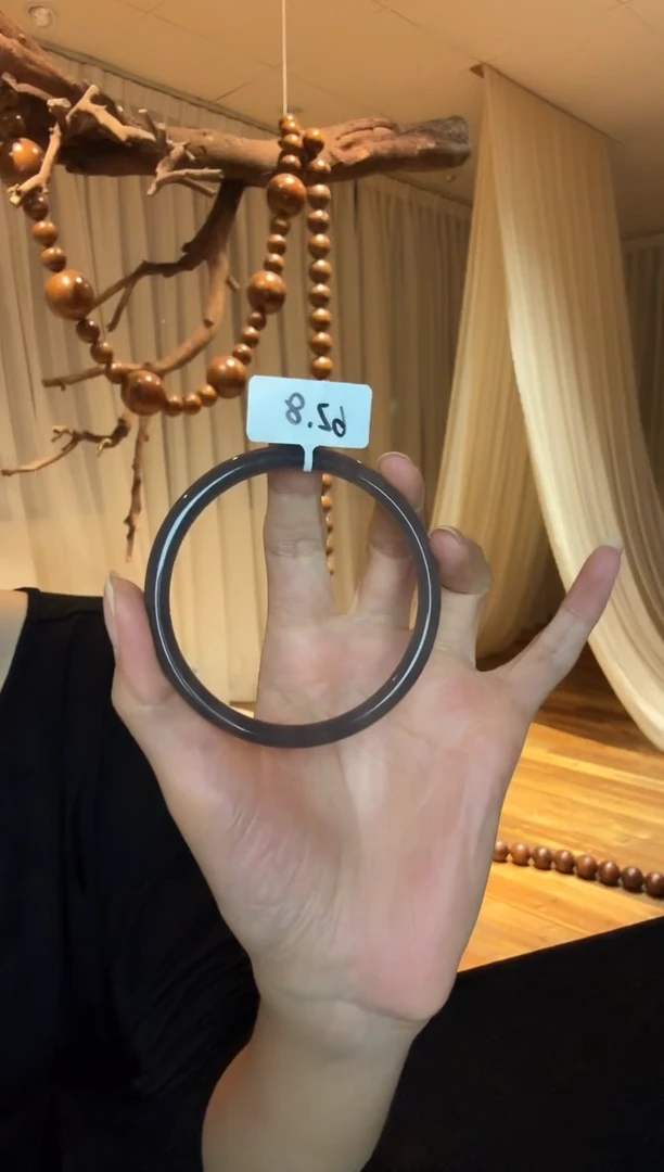 未镶嵌手镯和田玉烟紫叮当镯62.8