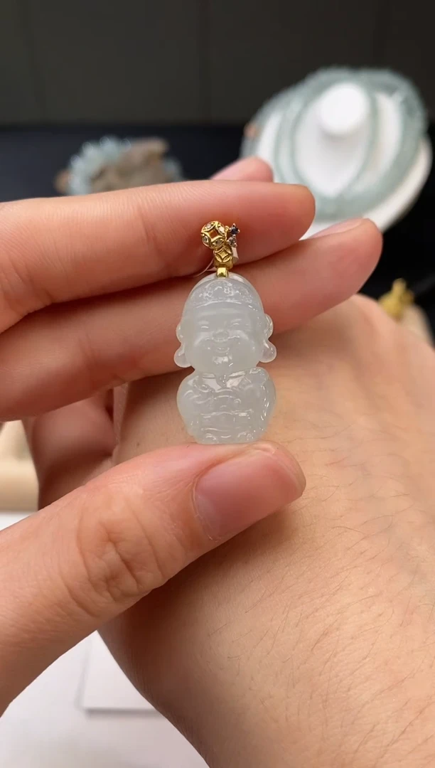 【闪购商品】翡翠颈饰18K金镶嵌财爷