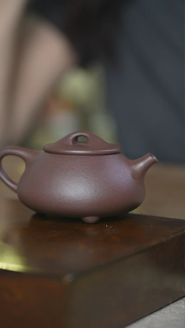茶壶紫砂宜兴原矿紫砂壶 景舟瓢 100CC 紫泥