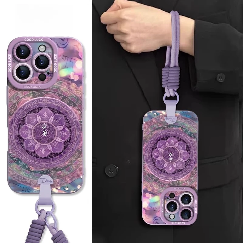 九紫离火适用苹果17promax手机壳iphone16新款15plus斜挎手腕挂绳