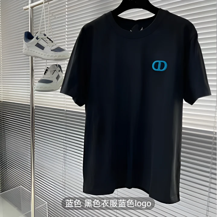 字母时尚潮流T恤夏季刺绣情侣短袖春夏多色同款上衣白色