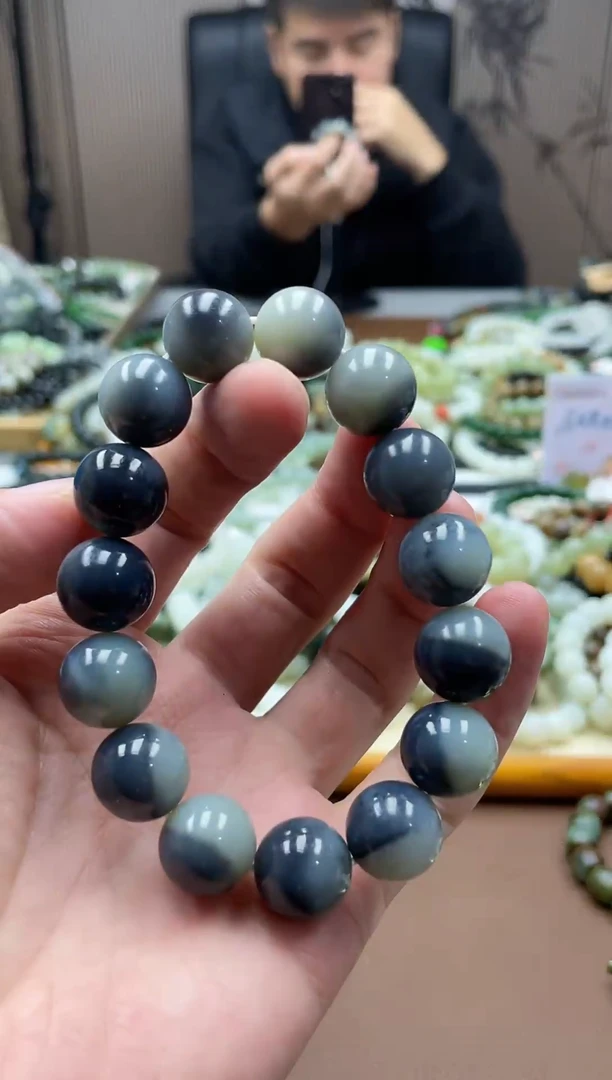 未镶嵌手串和田玉新疆且末青花14