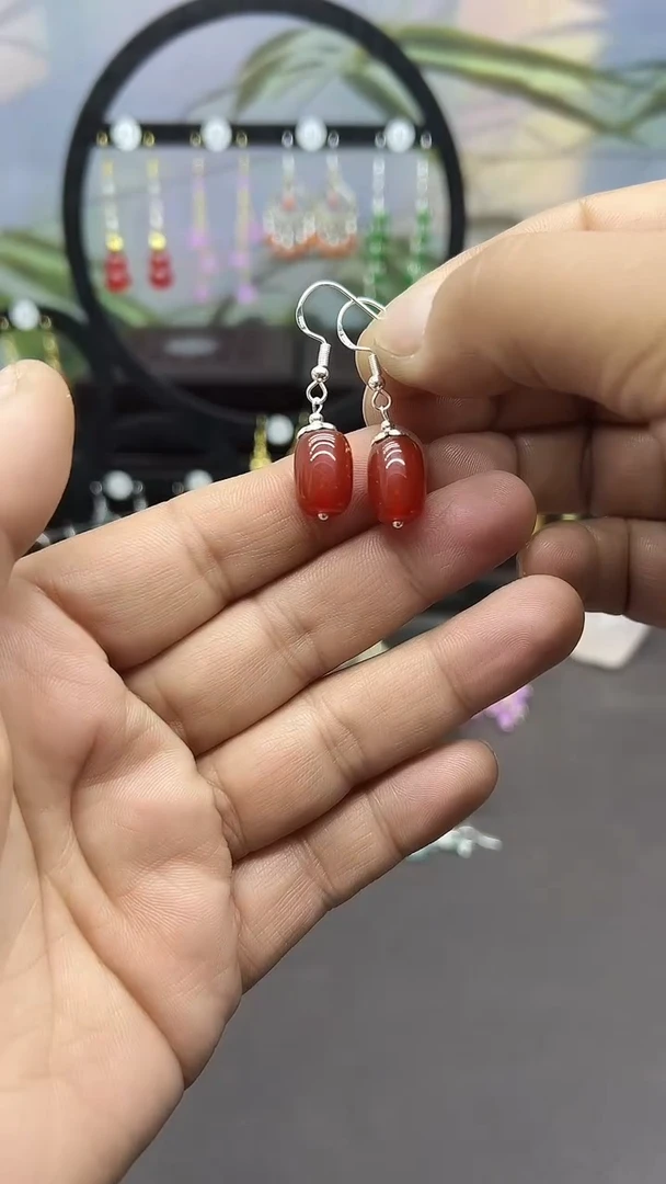未镶嵌耳钉玛瑙/玉髓202