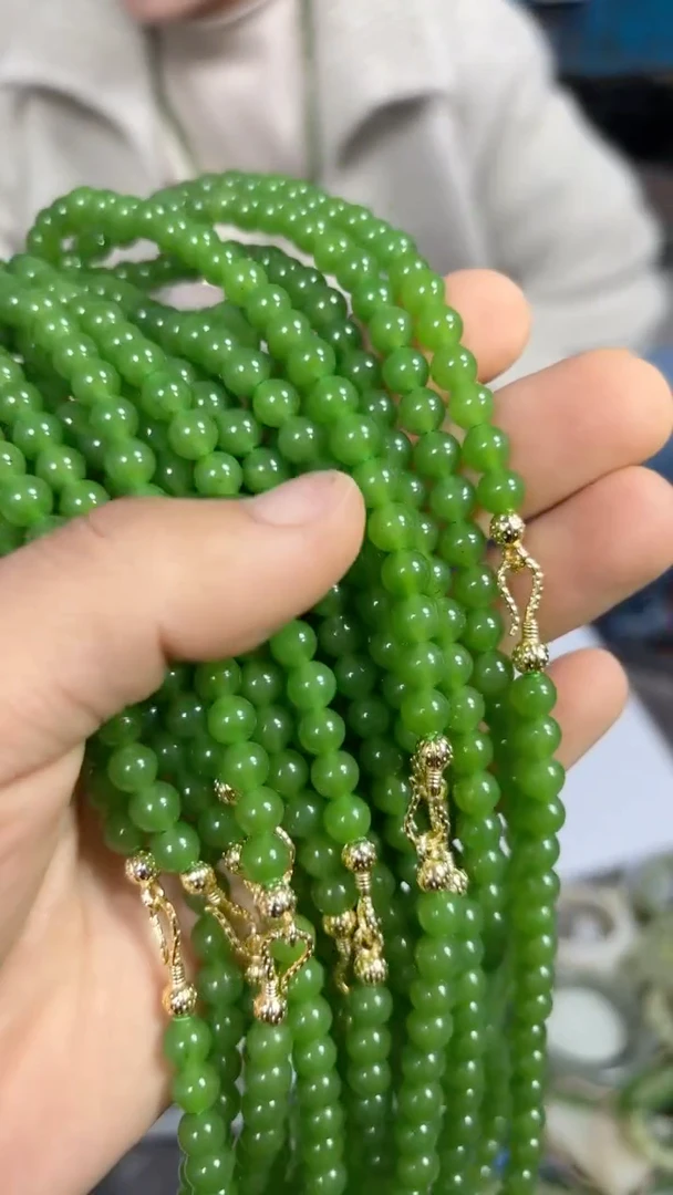 苹果绿圆珠卡6mm妈妈链