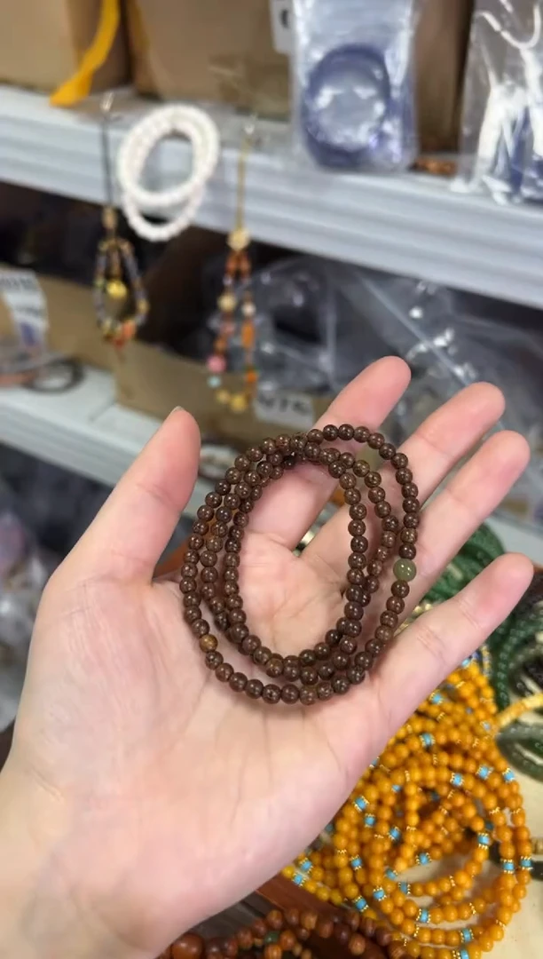 【闪购商品】苏木（金丝檀）手串未镶嵌金丝檀木和田玉款多圈[0969]