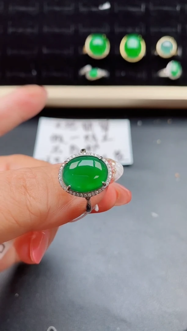 【闪购商品】翡翠戒指银S925镶嵌508005