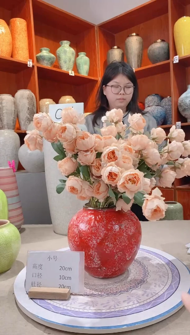 【闪购商品】瓶映山红 小号 陶瓷花瓶 无花 微瑕